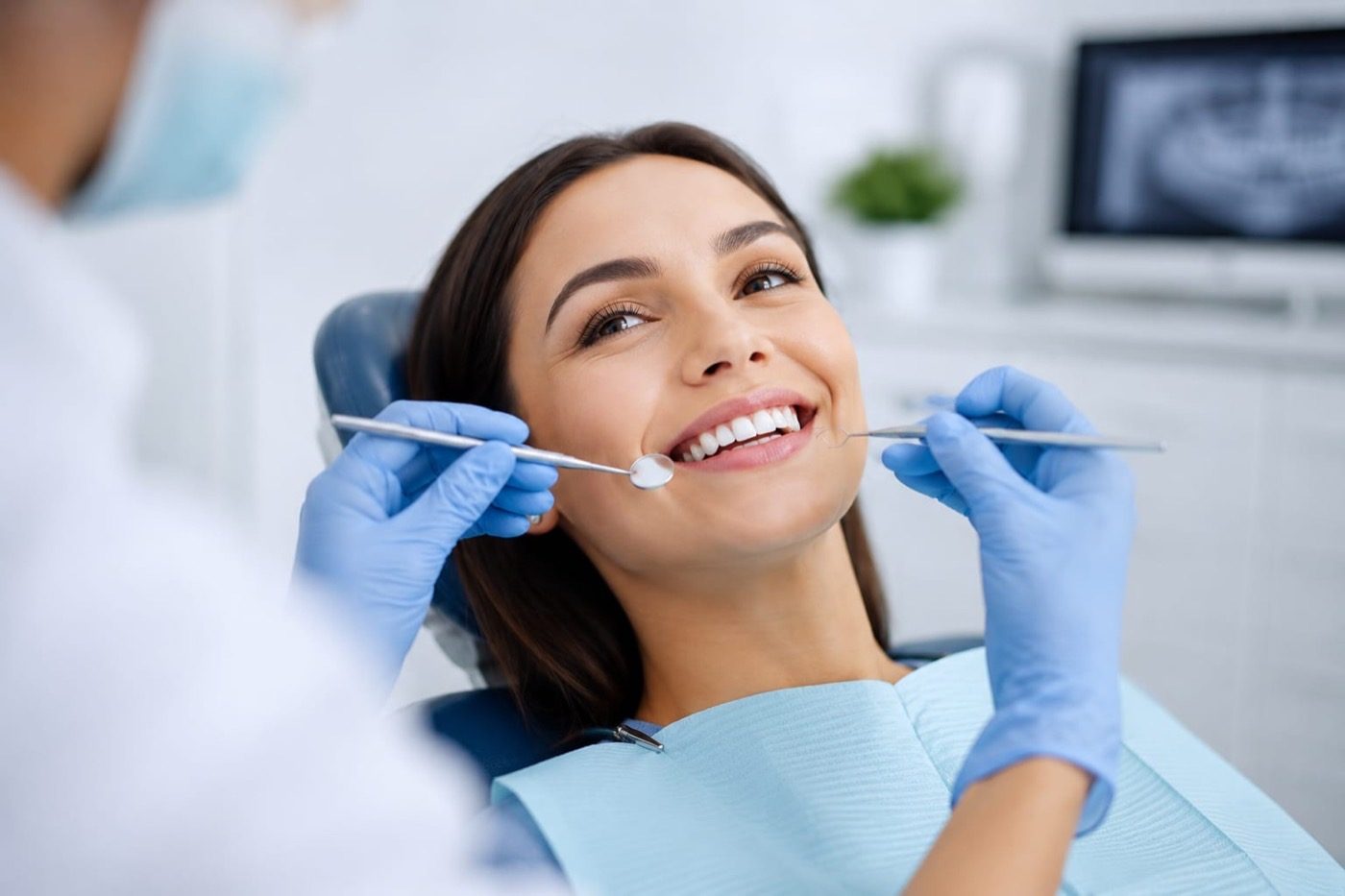 A smiling patient during a dental check-up at Mount Druitt Dental
