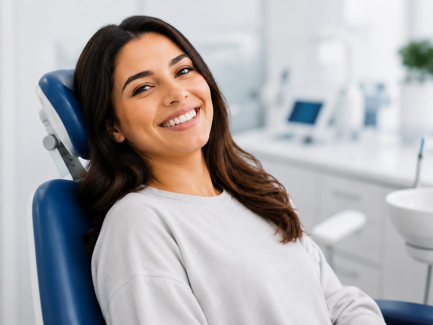 Smiling couple with healthy teeth